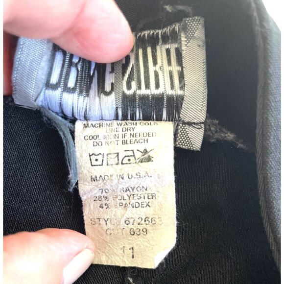 90's Y2K Vintage Spring Street Black A-Line Skirt Silver Tone Ring Detail Sz 11 - Picture 4 of 6